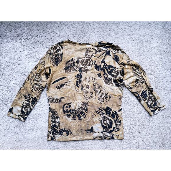 VTG Neiman Marcus 1970s Mobwife Silk Knit Top Large Fairy Grunge Earthy Indie - Picture 4 of 4